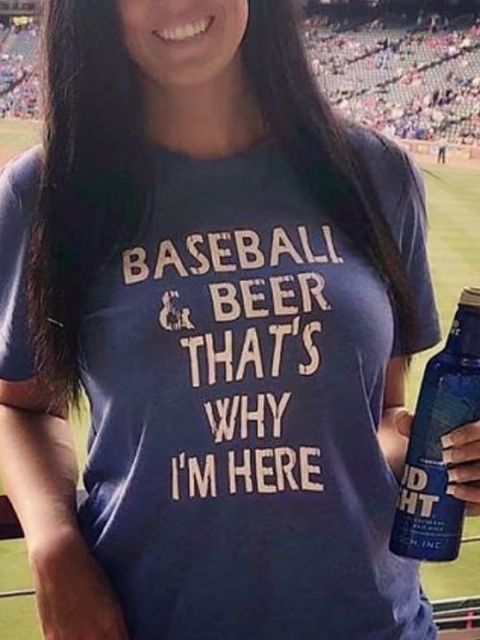 Baseball & beer, that is where why I am here t-shirt