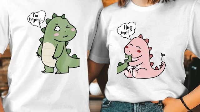 lovely dinosaur matching t-shirts